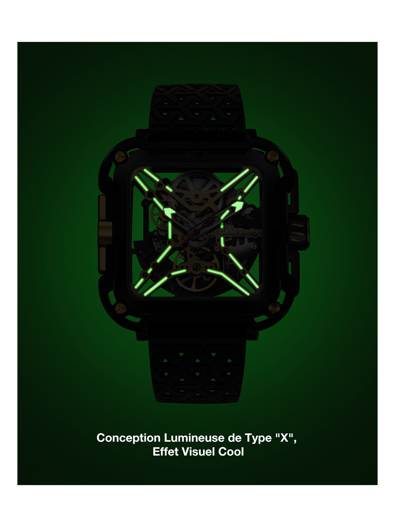 CIGA DESIGN Automatic Watch for Gents With Additional Strap - X021-BLGO-W25BK