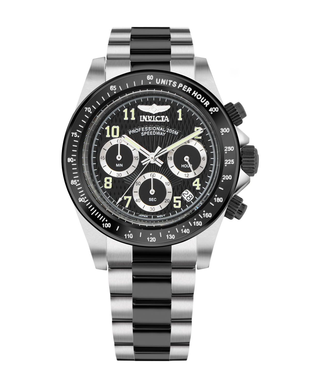 Invicta Speedway Quartz TMI VD53B-14 Movement Black Dial Analog Watch For - Gents 17031