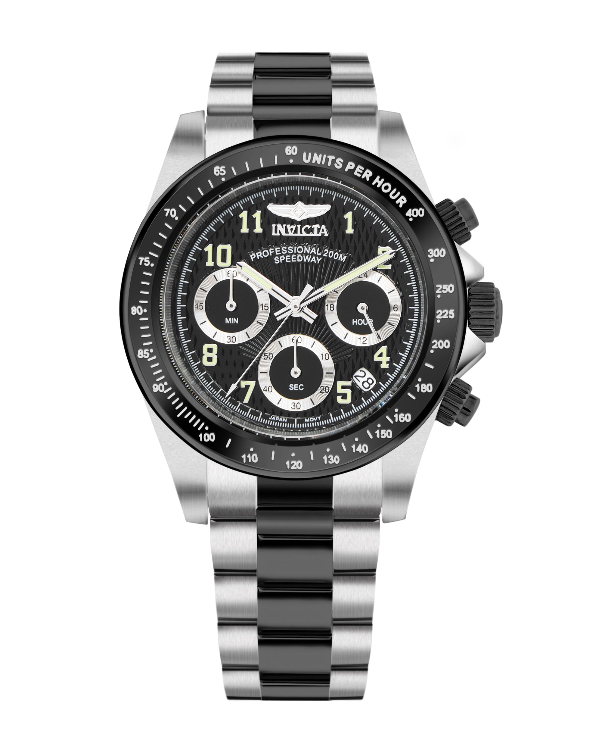 Invicta Speedway Quartz TMI VD53B-14 Movement Black Dial Analog Watch For - Gents 17031