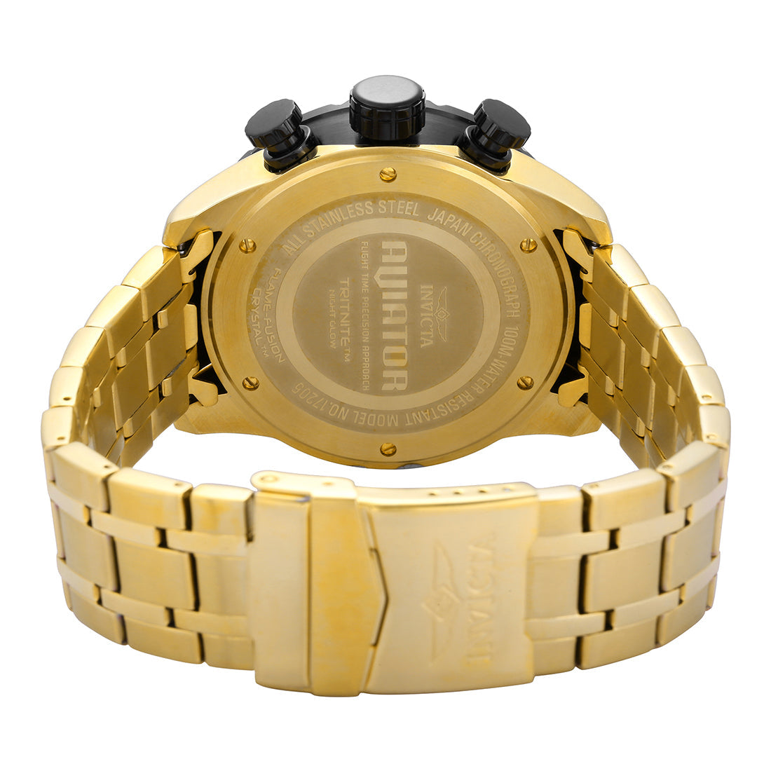 Invicta Aviator Analog Gold Dial MenS Watch-17205