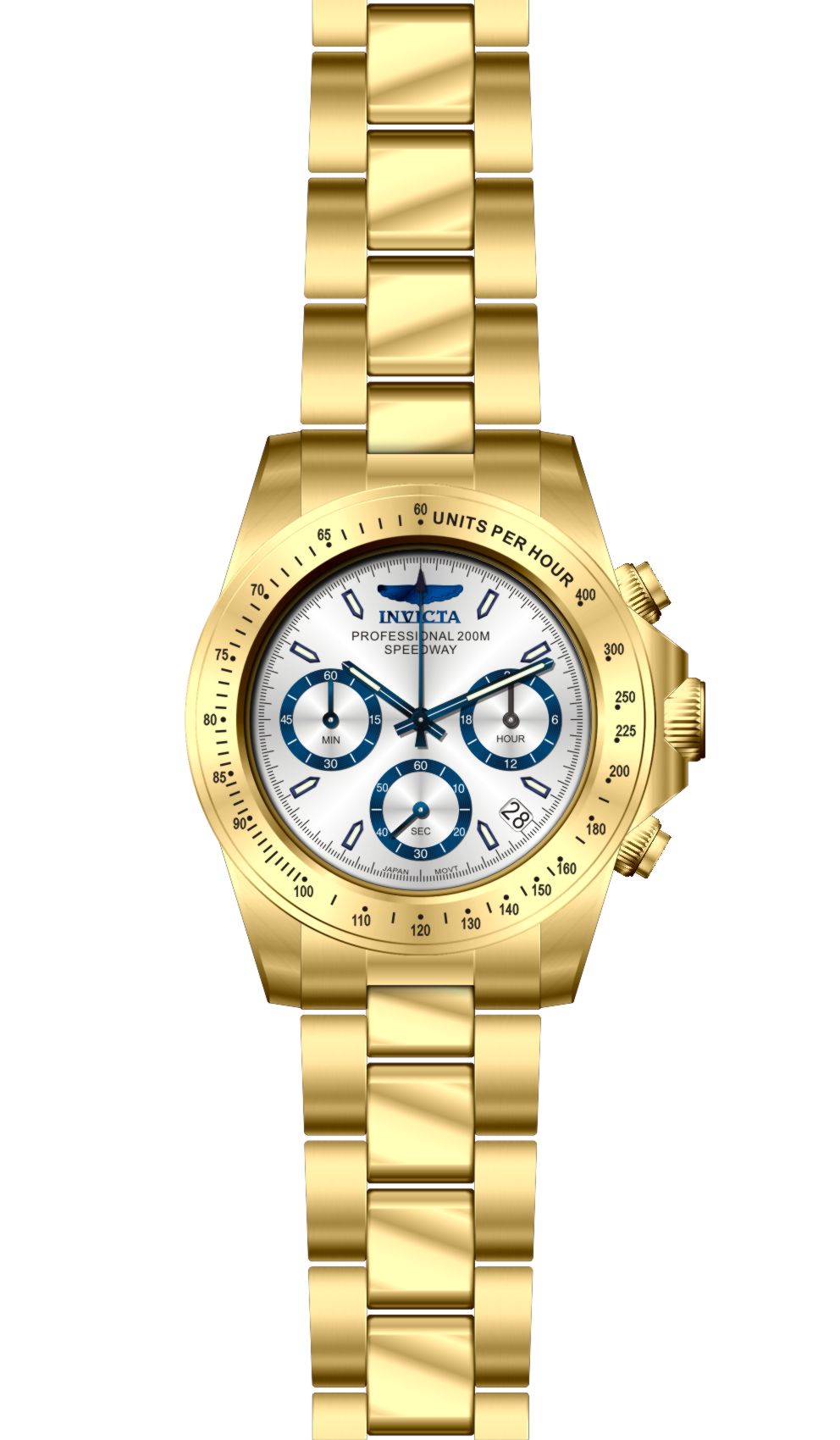 Invicta Speedway Quartz Chronograph Silver Dial Watch Stainless Steel Men&