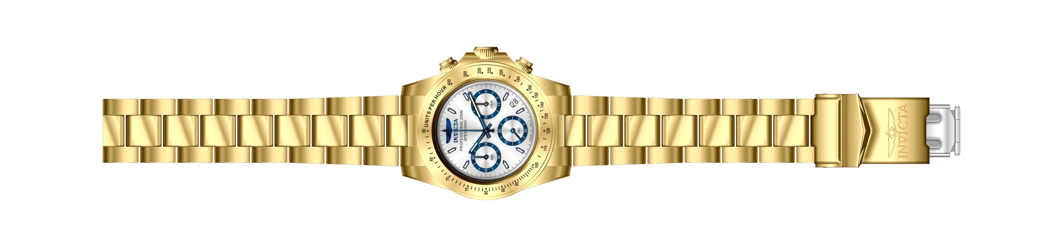Invicta Speedway Quartz Chronograph Silver Dial Watch Stainless Steel Men&