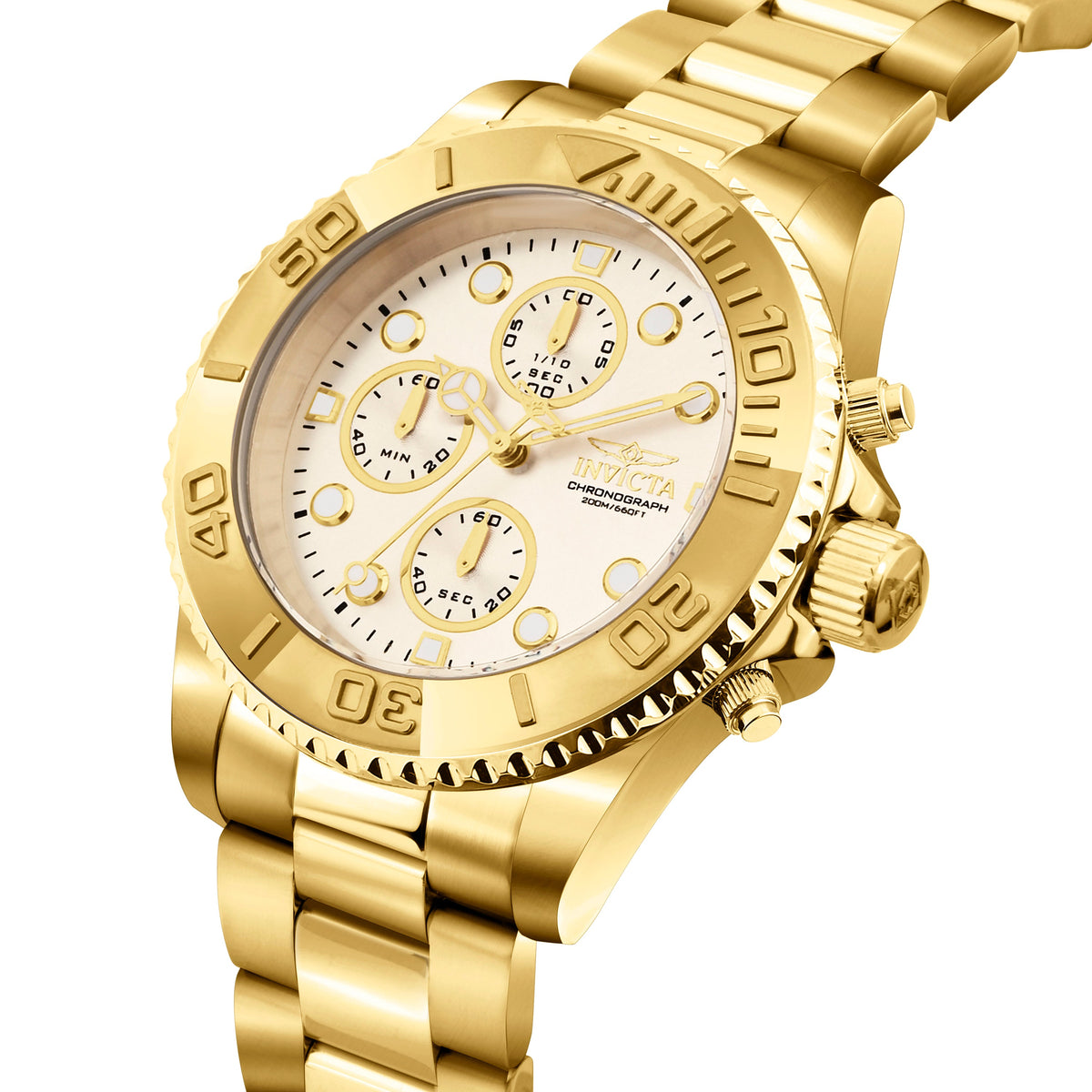 Invicta Pro Diver Quartz Gold Dial Analog Watch For - Gents 1774