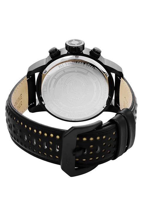 Invicta Leather Men 19289 S1 Rally Analog Display Japanese Quartz Black Dial Watch, Black Band