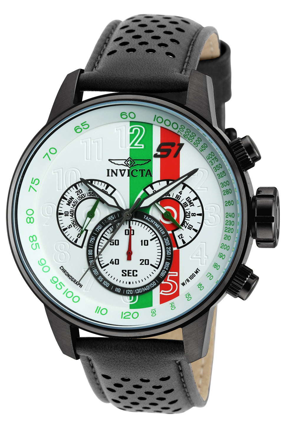 Invicta Leather Analogue White Dial Mens Watch-19294, Band Color:Black