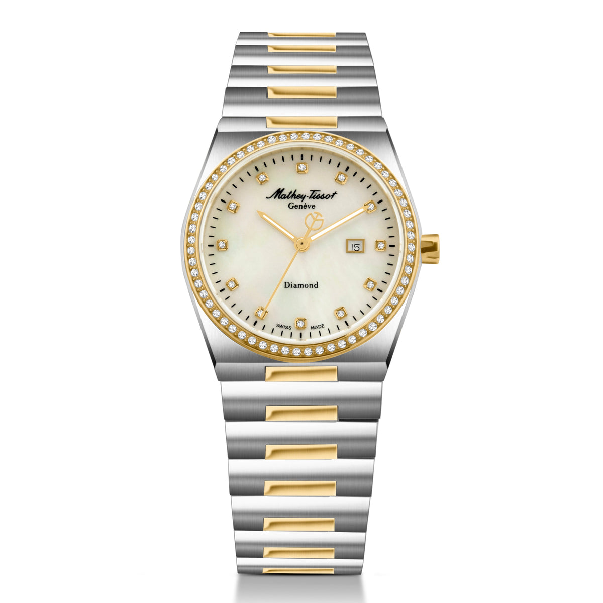 Mathey-Tissot Swiss Made White Dial Analog Watch For Women - D118SBYI