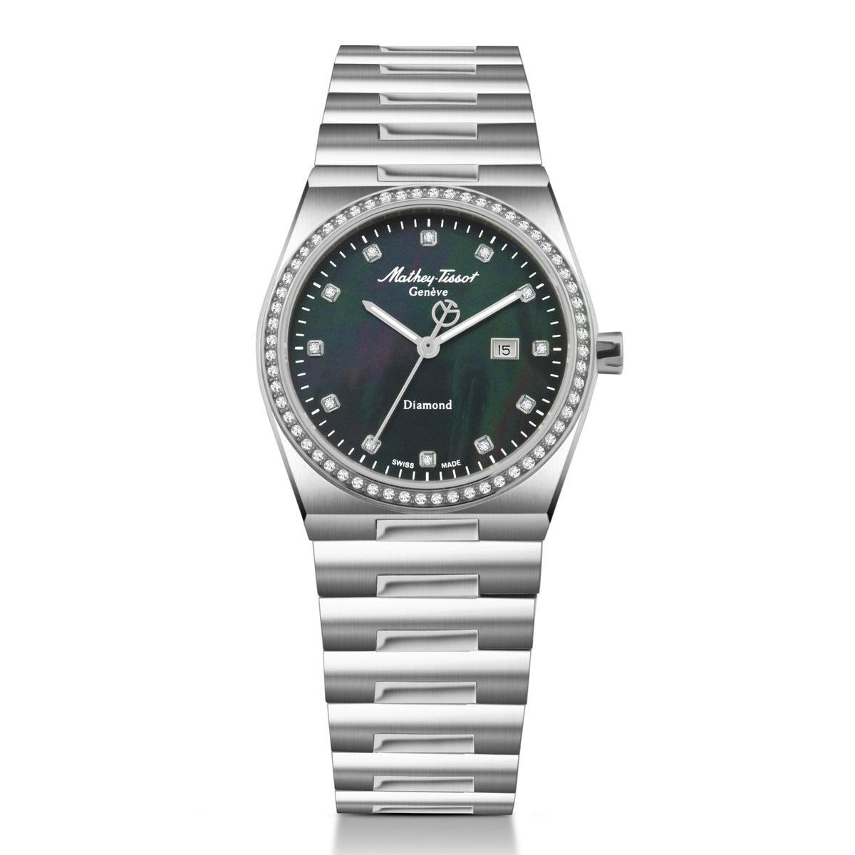 Mathey-Tissot Swiss Made Black Dial Analog Watch For Women - D118SAN