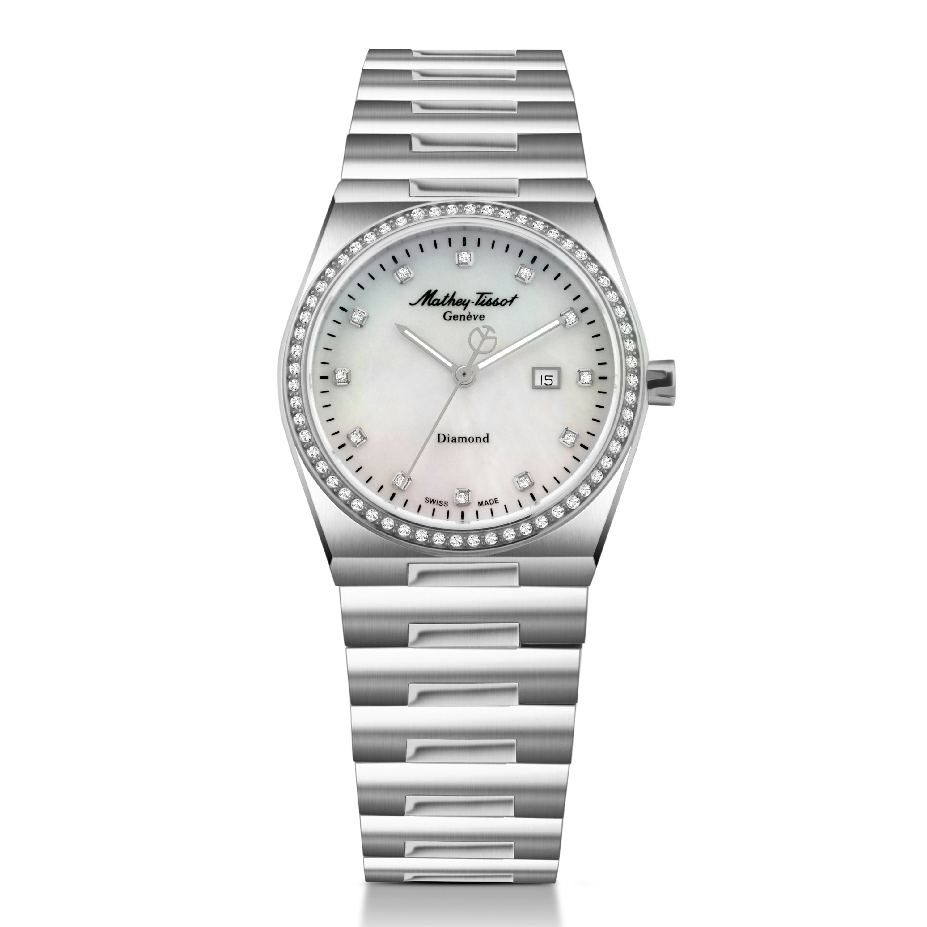 Mathey-Tissot Swiss Made White Dial Analog Watch For Women - D118SAI