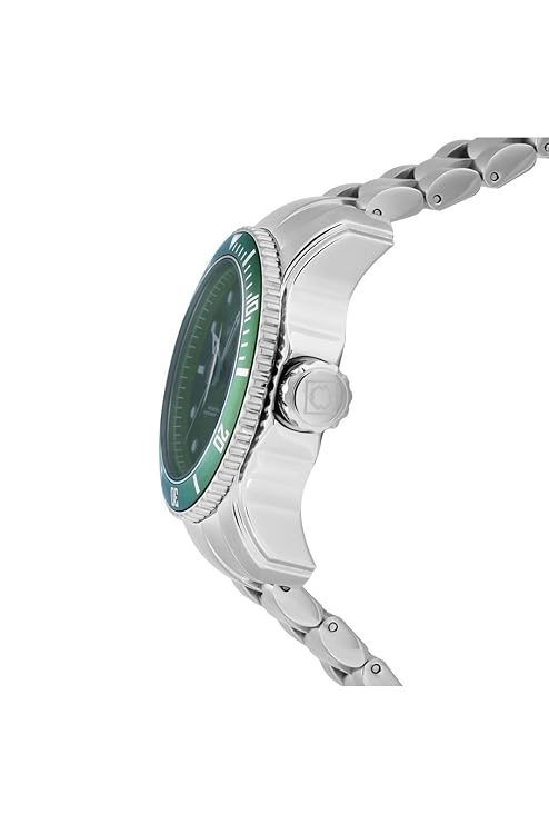 Invicta Mens Stainless Steel Pro Diver Analog Display Swiss Quartz Watch, Dial Color Green, Band Color Silver - 20096