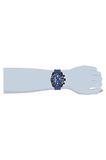 Invicta Silicone Casual Chronograph Blue Dial Mens Watch-22812, Band Color:Blue