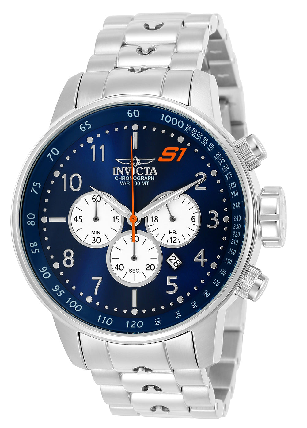 Invicta Stainless Steel S1 Rally Analog Blue Dial, Band Color Silver Men&