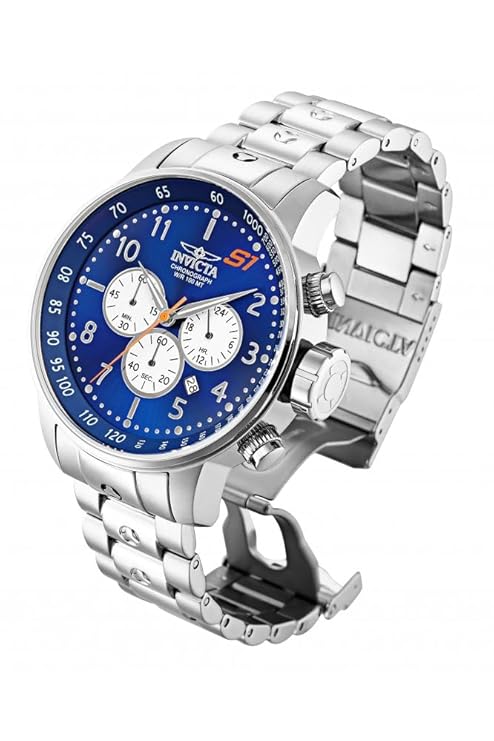 Invicta Stainless Steel S1 Rally Analog Blue Dial, Band Color Silver Men&
