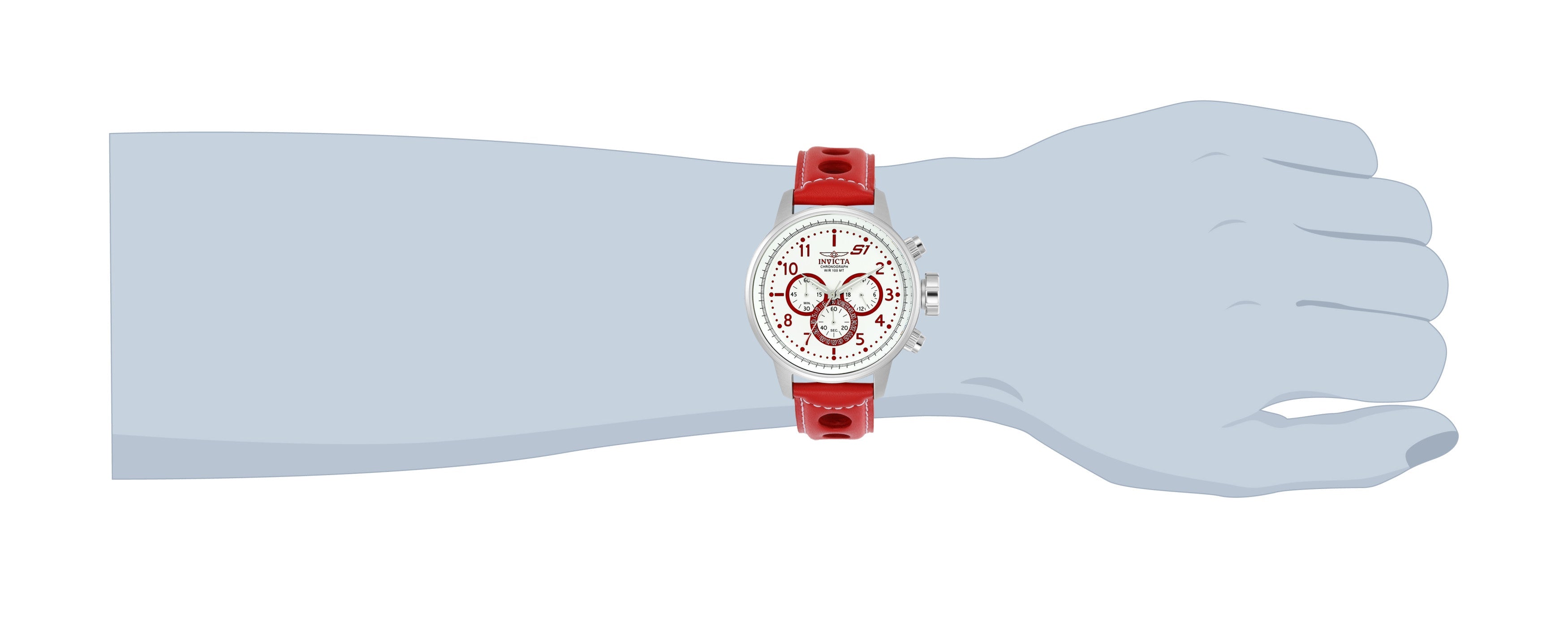 Invicta Leather Analogue Multicolor Dial , Band Color:Red Men&