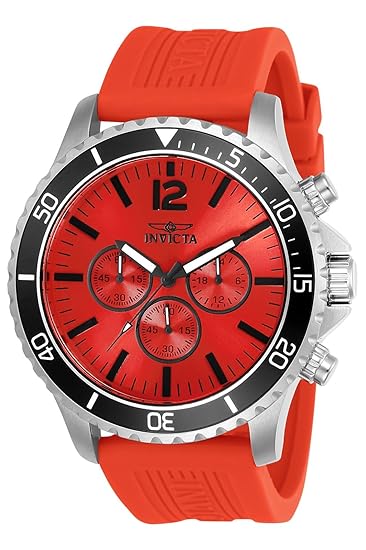Invicta Analog Red Dial Mens Polyurethane Band Watch-24391