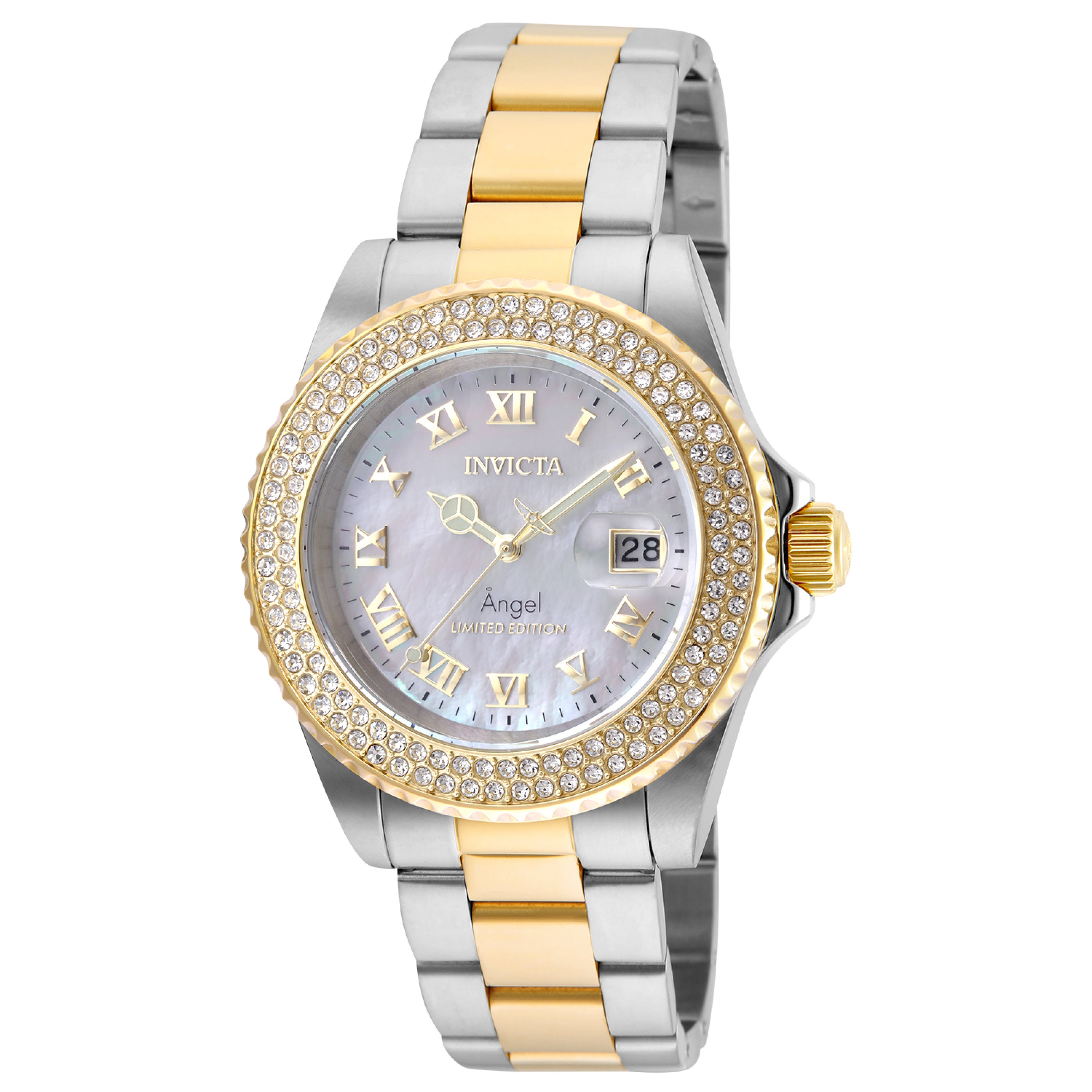 INVICTA Angel Quartz Movement White Analog Dial Watch For Ladies- 24616