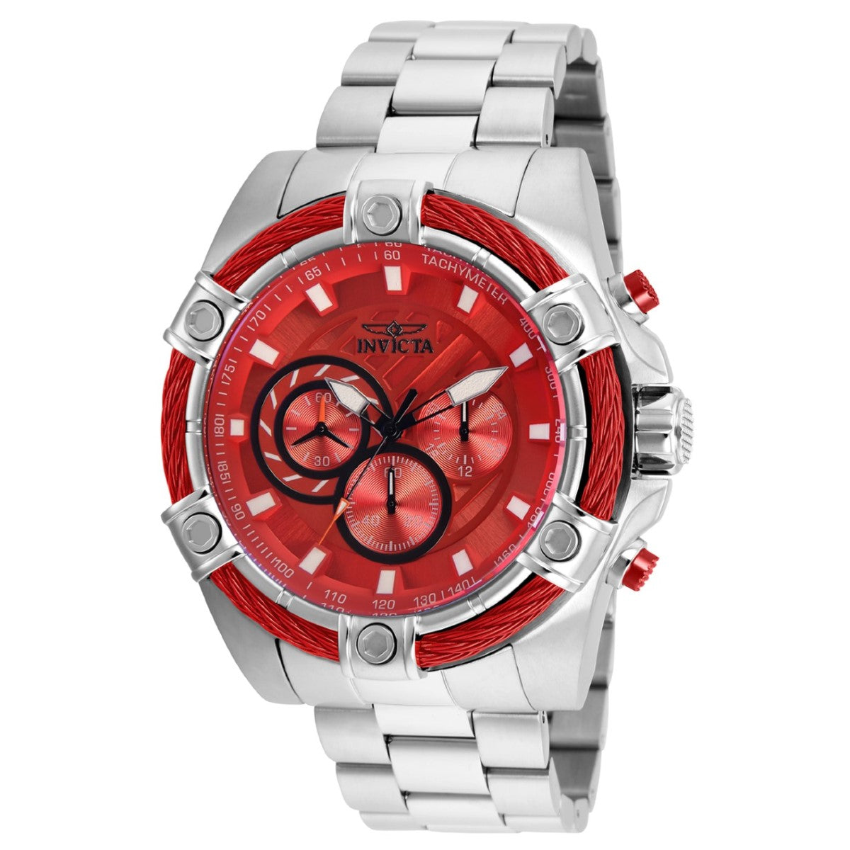 Invicta Silicone Bolt Chronograph Red Dial Analog Watch for Men - 25514