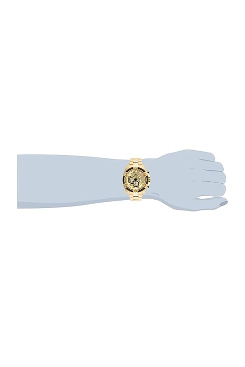 Invicta Stainless Steel Bolt Chronograph Gold Dial, Gold Band Analog Watch for Men - 25515