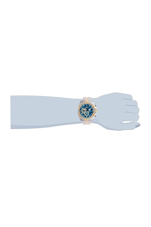 Invicta Stainless Steel Bolt Chronograph Blue Dial Analog Watch For Men - 25522, Silver Band
