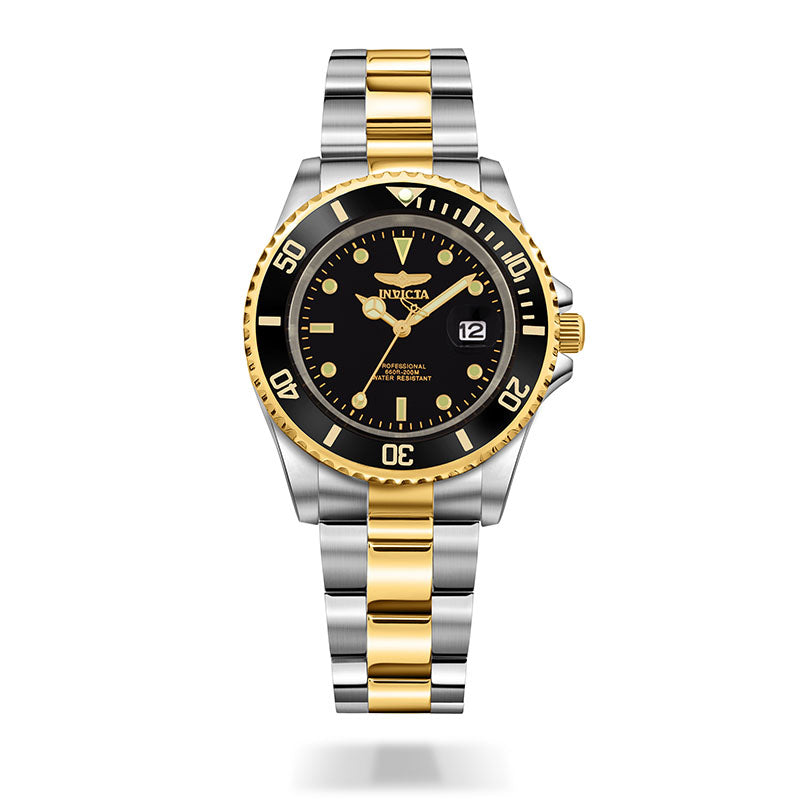 Invicta Stainless Steel Pro Diver Analog Black Dial Unisex&