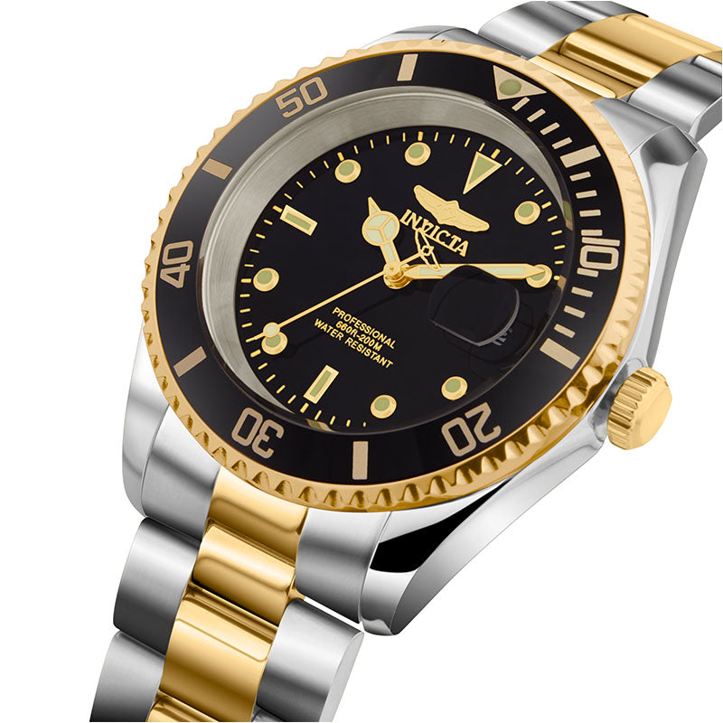 Invicta Stainless Steel Pro Diver Analog Black Dial Unisex&