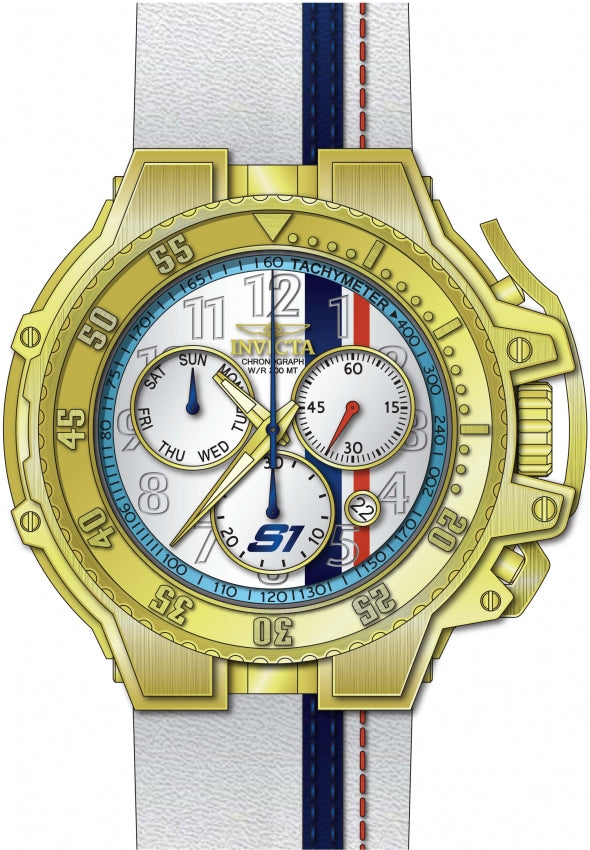 Invicta S1 Rally Quartz White Dial Analog Watch For Gents - 28398