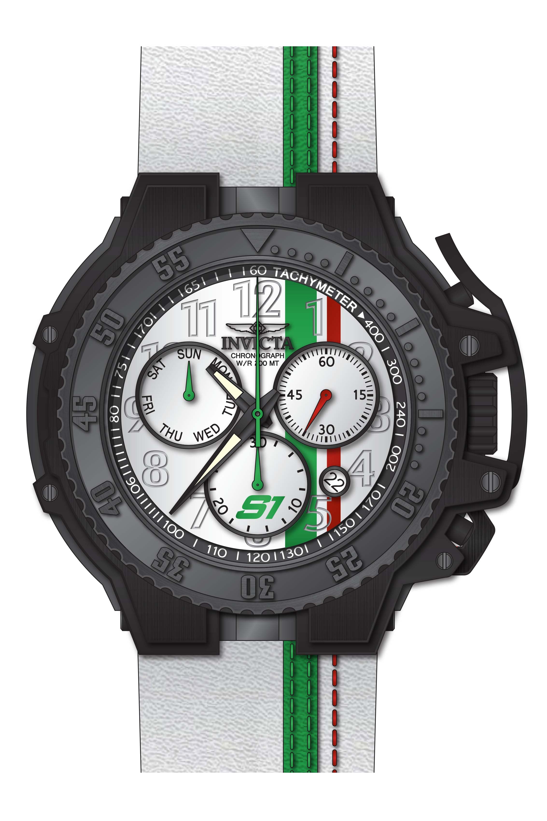 Invicta Leather Analog White Dial Men&