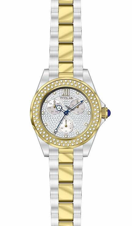 Invicta Stainless Steel Angel Analog White Dial,Silver Band Watch for Men- 28433