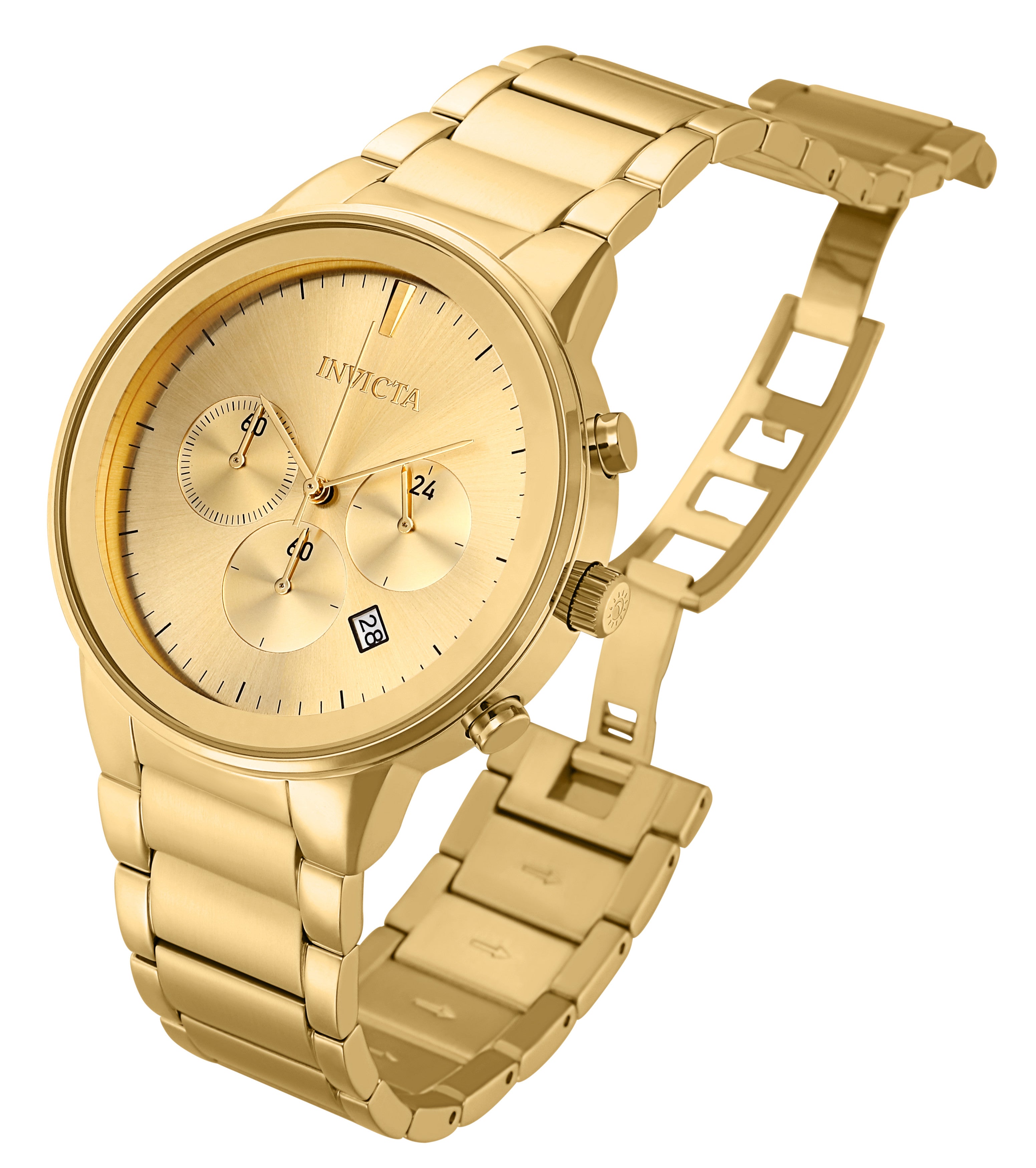 INVICTA Specialty Quartz Movement Gold Analog Dial Watch For Gents- 29481