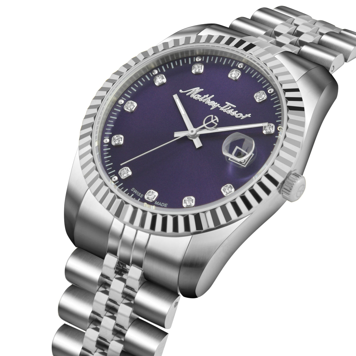 Mathey-Tissot Swiss Made Purple Dial Analog Watch For Men - H710APU