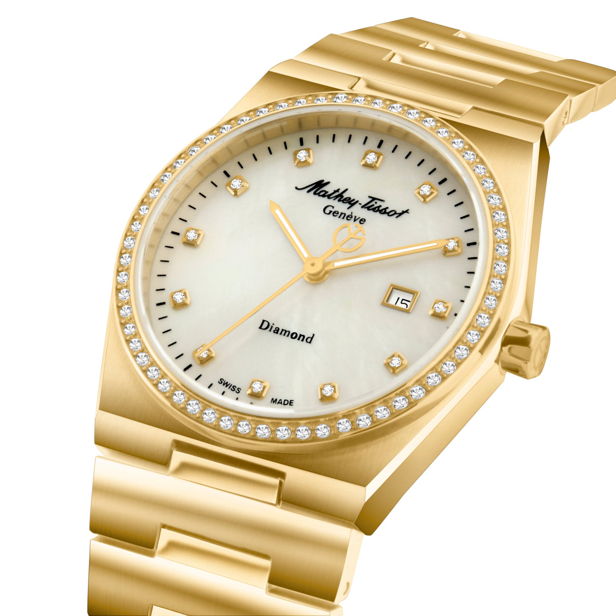 Mathey-Tissot Swiss Made White Dial Analog Watch For Women - D118SPYI