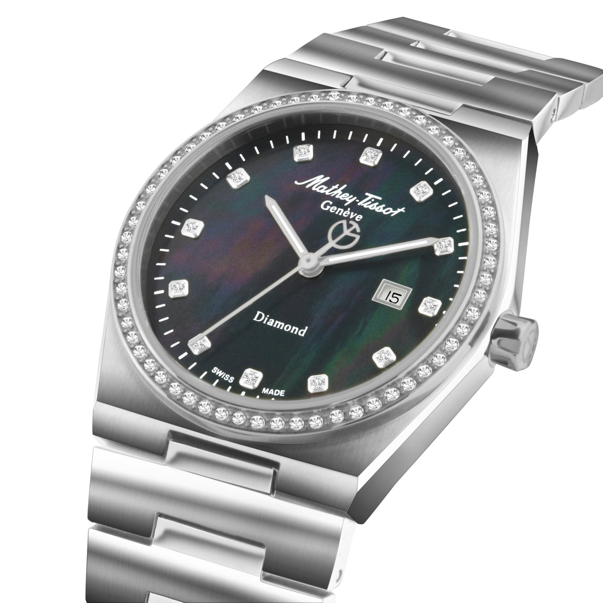 Mathey-Tissot Swiss Made Black Dial Analog Watch For Women - D118SAN