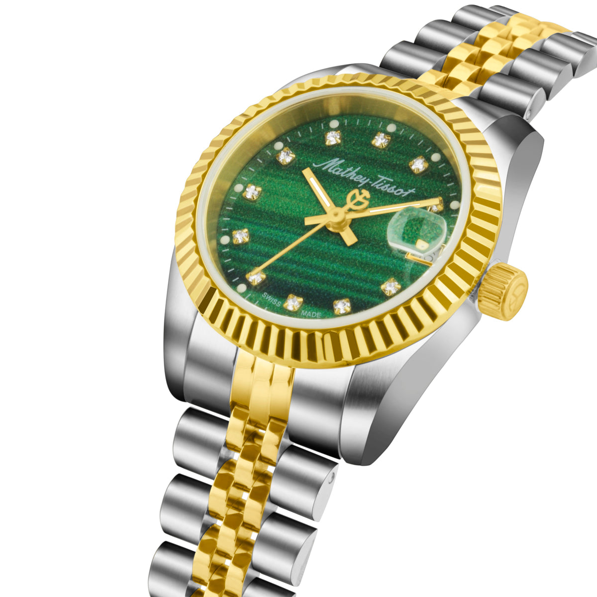 Mathey-Tissot Swiss Made Green Dial Analog Watch For Women - D710BSV