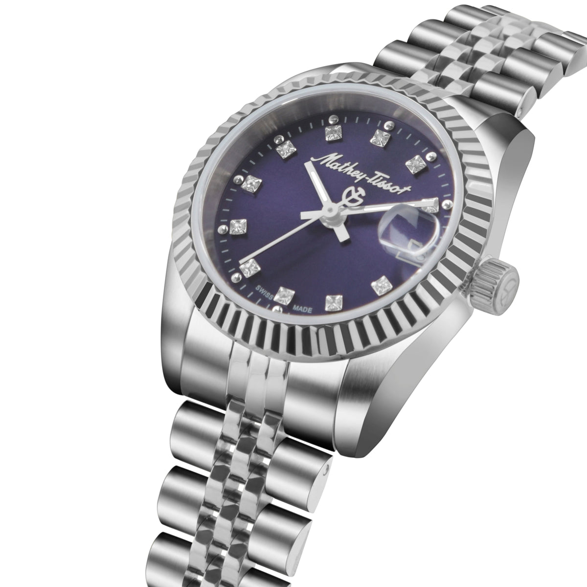 Mathey-Tissot Swiss Made Purple Dial Analog Watch For Women - D710APU