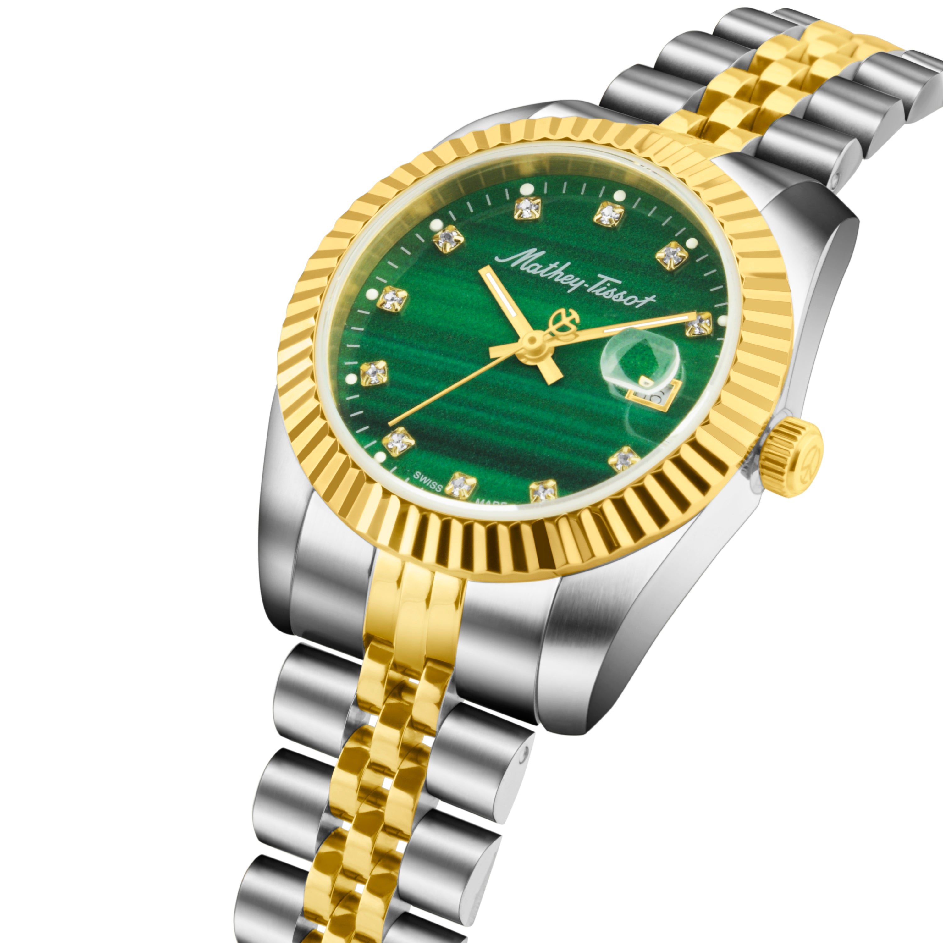 Mathey-Tissot Swiss Made Green Dial Analog Watch For Women - D810BSV