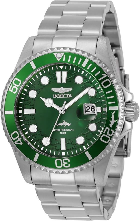 Invicta Pro Diver Quartz Green Dial Analog Watch For Gents - 30020