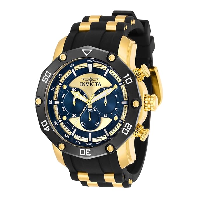 Invicta Polyurethane Analog Blue Dial Men&