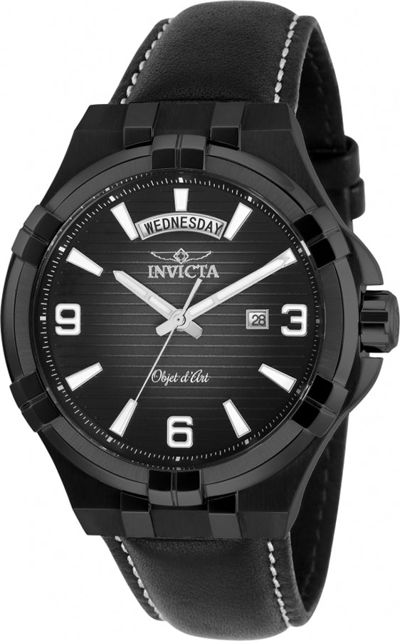 Invicta Objet D Art Quartz Black Dial Analog Watch For Gents - 30188