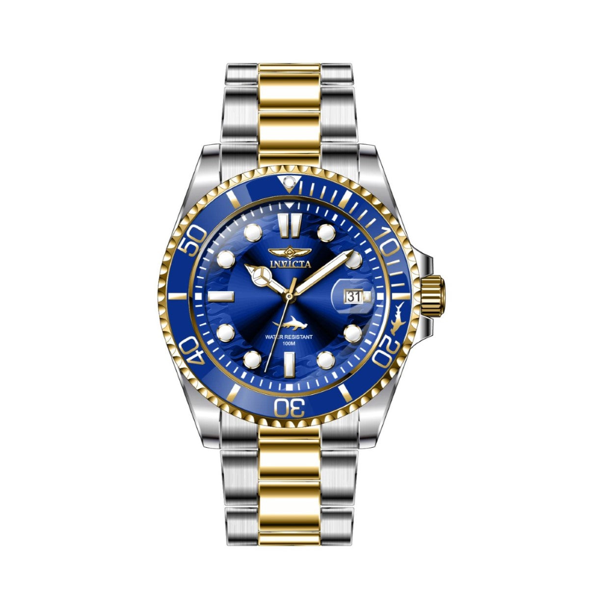 Invicta Womens Pro Diver Quartz Analog Watch with Stainless Steel Strap, Two Tone-30481