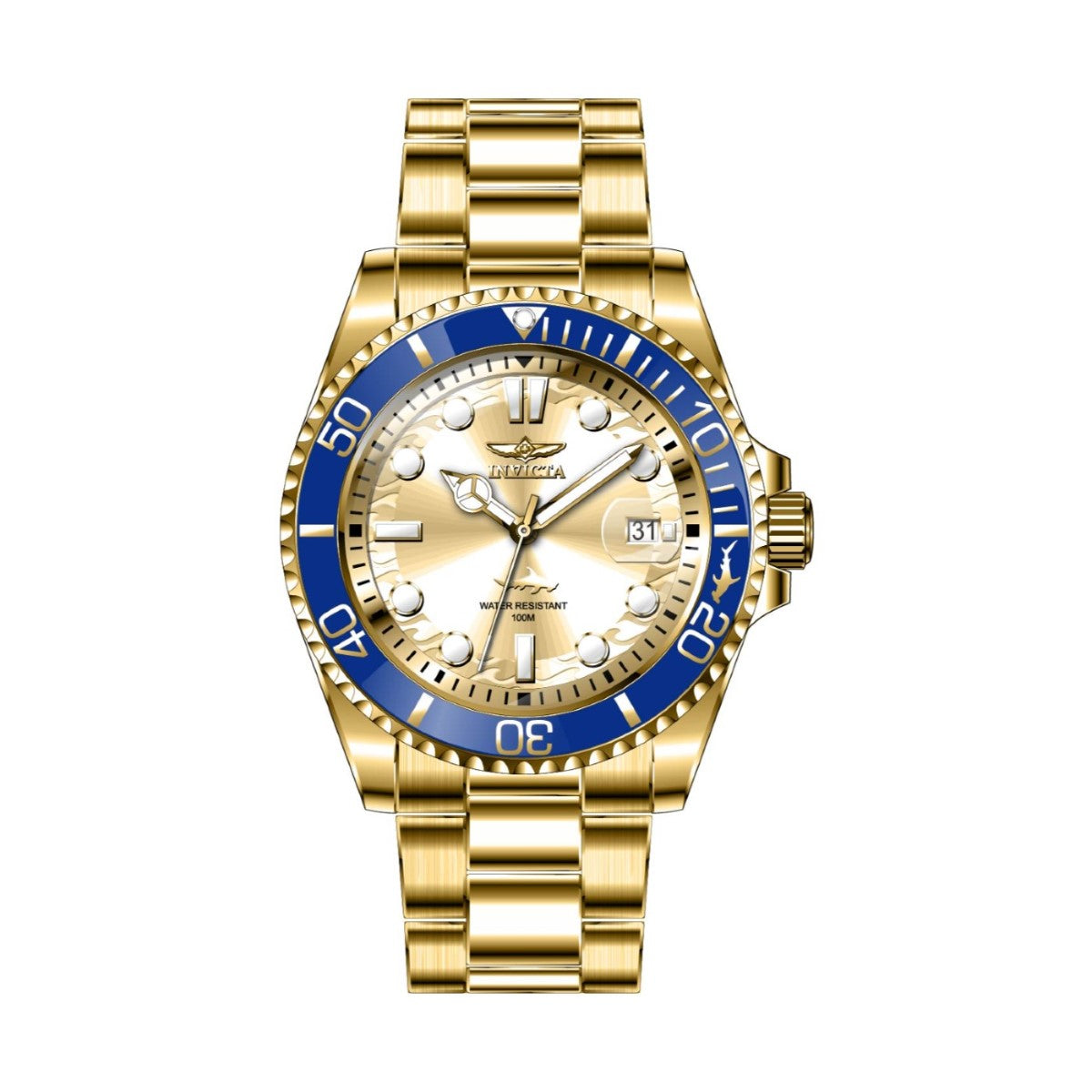 Invicta Mens Pro Diver Quartz Analog Watch with Stainless Steel Strap - 30485