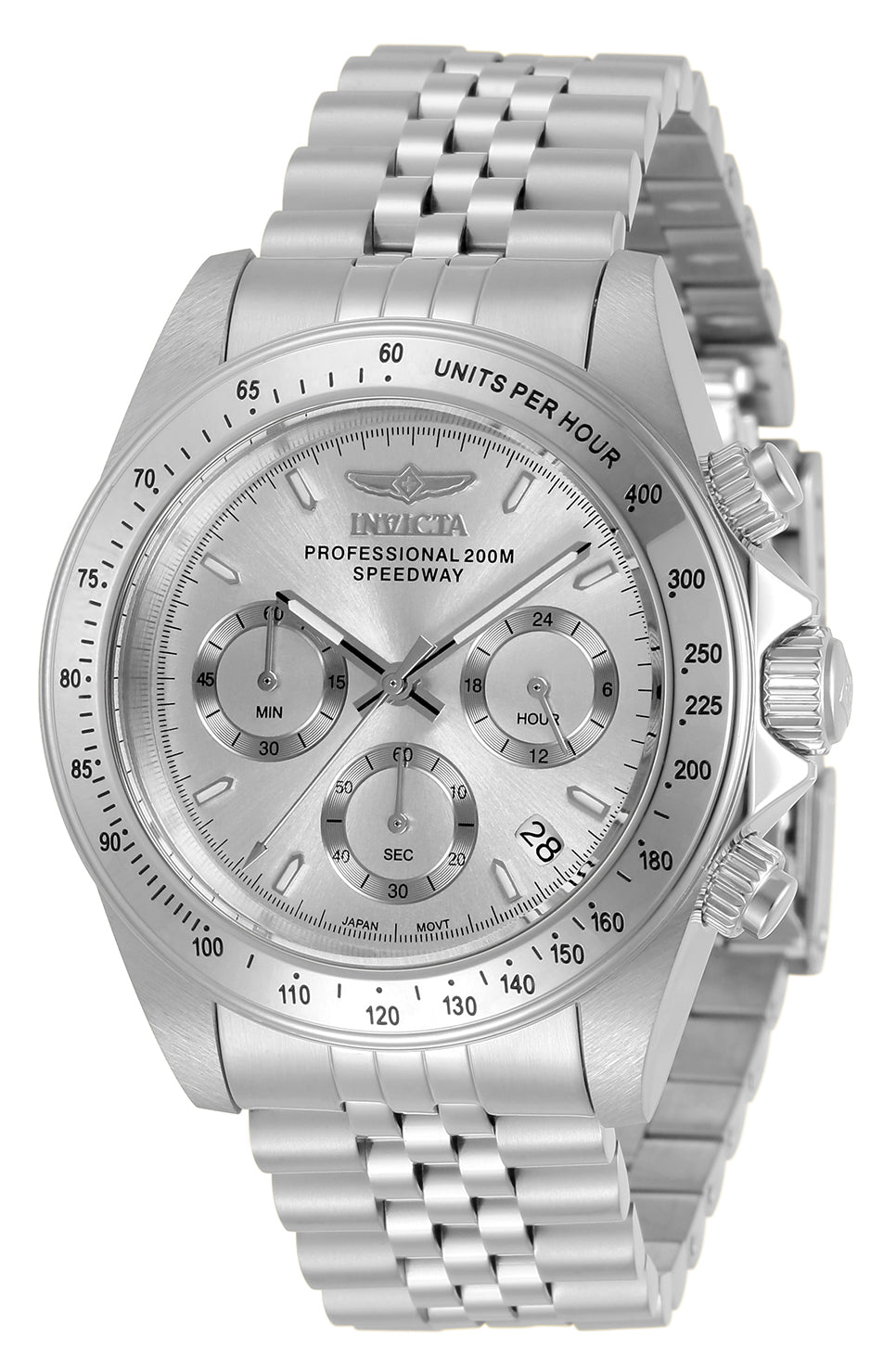 Invicta Stainless Steel Analogue Silver Dial Mens Watch Speedway - 30988