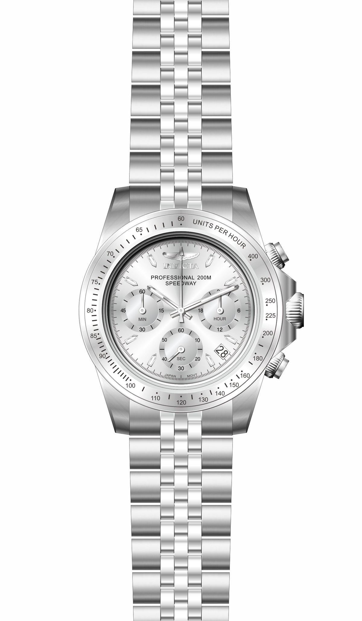 Invicta Stainless Steel Analogue Silver Dial Mens Watch Speedway - 30988