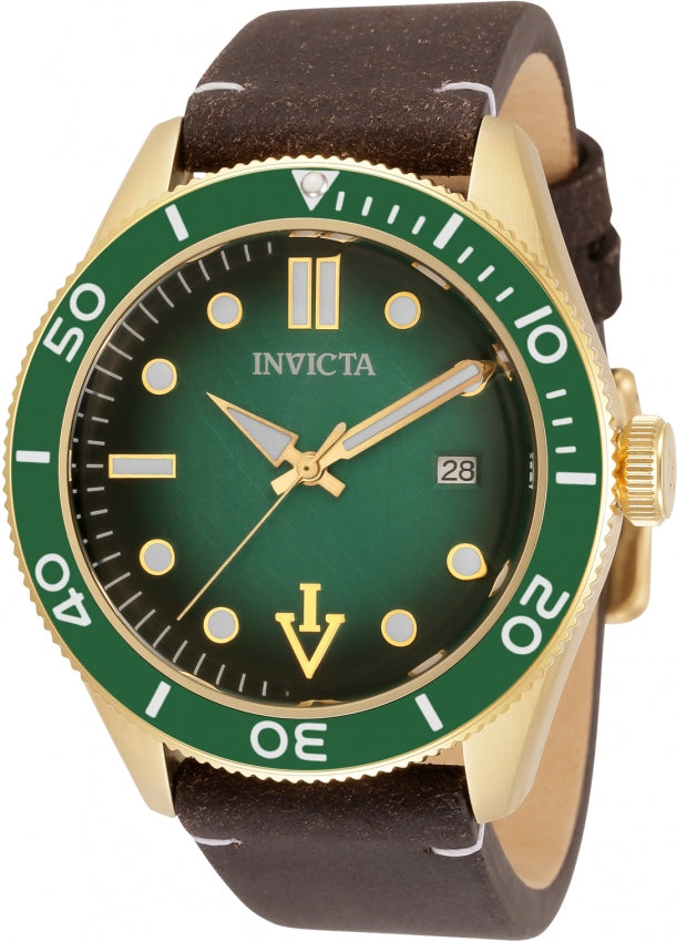 Invicta Vintage Automatic Green Dial Analog Watch For Gents - 33516
