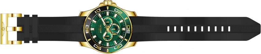 Invicta Mens Silicone Analog Green Dial, Band Color Black Watch-35743