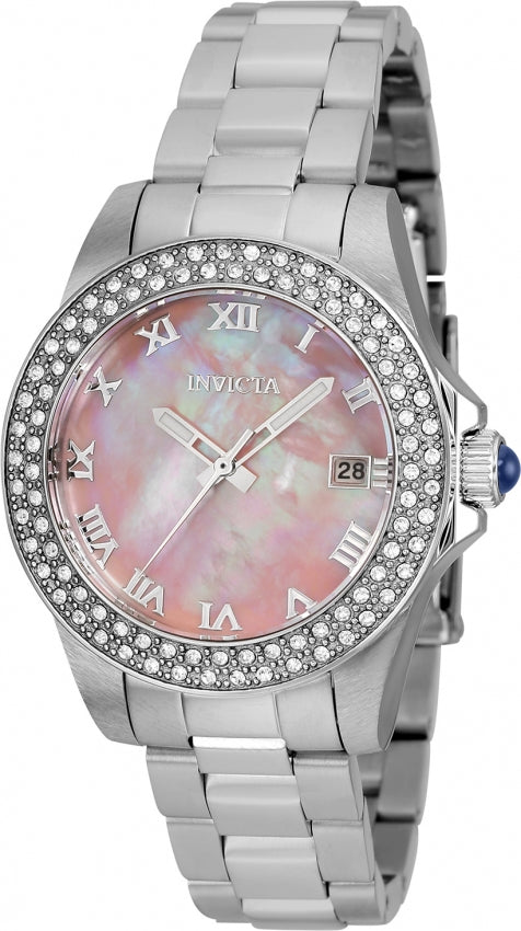 Invicta Angel Quartz Caliber PC32A Movement Pink Dial Analog Watch For - Ladies 36070