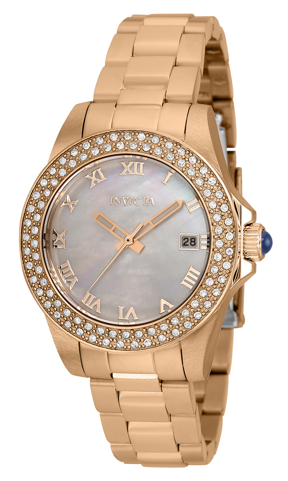 INVICTA Angel Quartz Movement Rose Gold, Pave Analog Dial Watch For Ladies- 39244