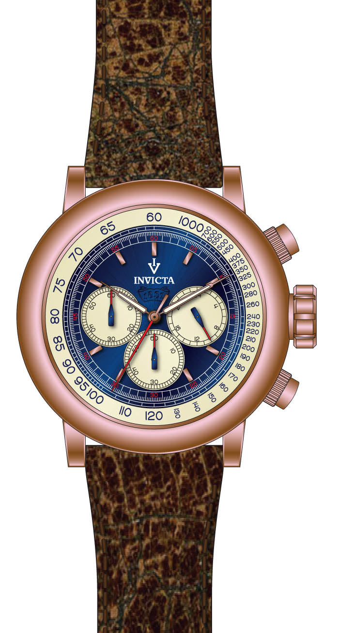 Invicta Leather Analog Multicolor Dial Band Color Brown Mens Watch-37324