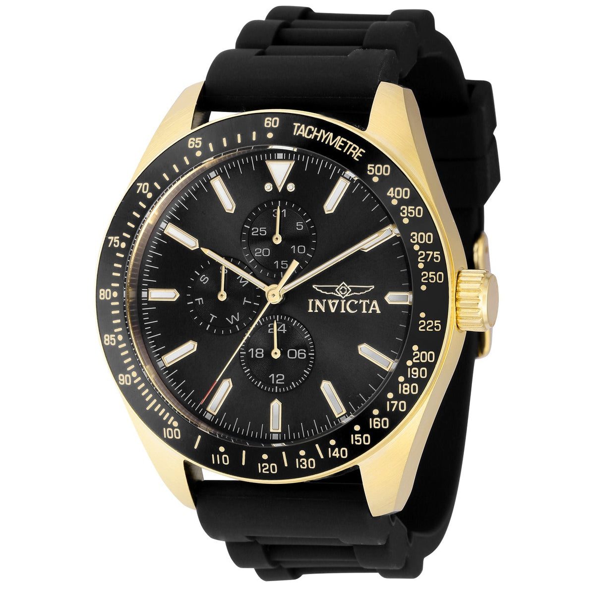 Invicta Silicone Analog Black Dial Mens Watch-38404