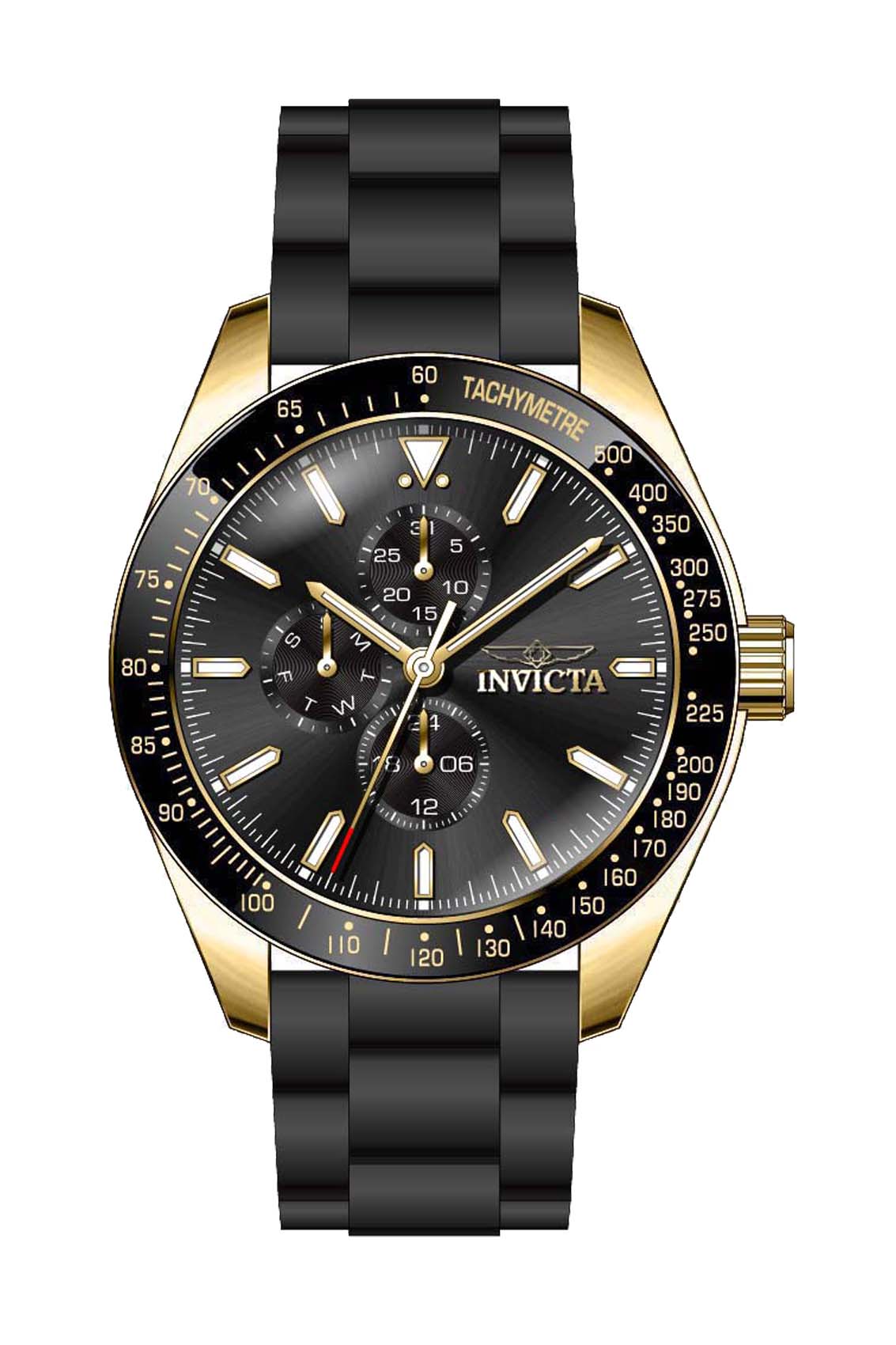 Invicta Silicone Analog Black Dial Mens Watch-38404