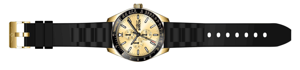 Invicta Silicone Analog Gold Dial, Band Color Black Mens Watch-38405