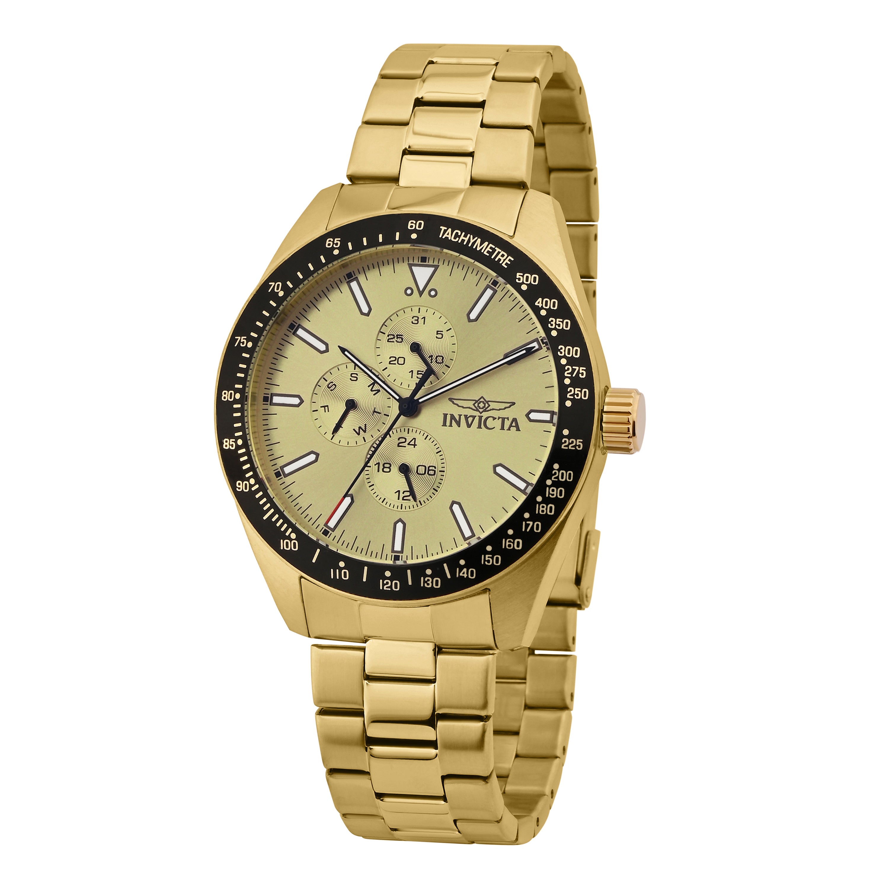 Invicta Aviator Quartz Gold Dial Gent&